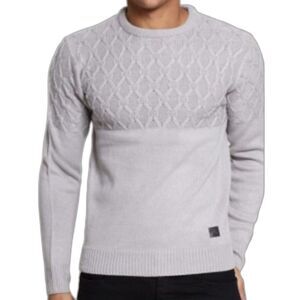 TWIN ENGINE Gray 100% Cotton Sweater Pull-Over Long Sleeve Crew Neck Size L